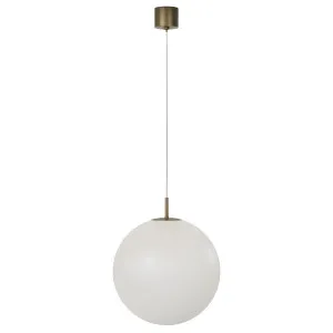 Lighting Republic Orb Air Frosted Glass LED Pendant with Brass Accent Large by Lighting Republic, a Pendant Lighting for sale on Style Sourcebook