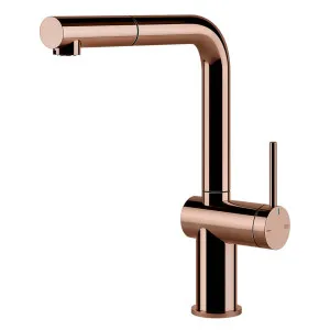 Gessi Inedito Right Angle Pull Out Kitchen Mixer Tap Bright Copper 60433-030 by Gessi, a Kitchen Taps & Mixers for sale on Style Sourcebook