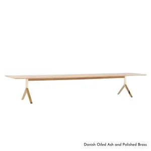 De La Espada Overton Table in Oak Timber with Brass Base 395VKB by De La Espada, a Dining Tables for sale on Style Sourcebook