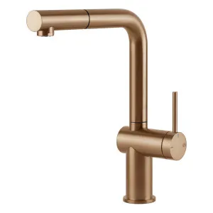 Gessi Inedito Right Angle Pull Out Kitchen Mixer Tap Bronze 60433-726 by Gessi, a Kitchen Taps & Mixers for sale on Style Sourcebook