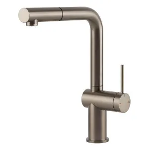 Gessi Inedito Right Angle Pull Out Kitchen Mixer Tap Brushed Nickel 60433-149 by Gessi, a Kitchen Taps & Mixers for sale on Style Sourcebook