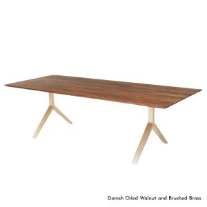 De La Espada Overton Table in Walnut Timber with Brass Base 395GWB by De La Espada, a Dining Tables for sale on Style Sourcebook