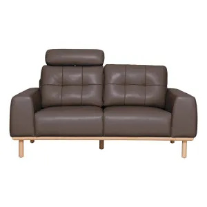 Stratton 2.5 Seater Sofa in Warmth Leather in Chocolate by OZ Design, a Sofas for sale on Style Sourcebook