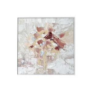 Bloom Framed Canvas 3D Wall Art 105 x 105cm in White by Luxo Home Decor, a Artwork & Wall Decor for sale on Style Sourcebook