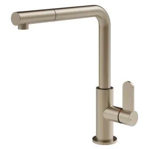 Gessi Helium Right Angle Round Pull Out Tap Brushed Nickel 50103-149 by Gessi, a Kitchen Taps & Mixers for sale on Style Sourcebook