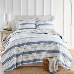 Classic Quilts Coastal Stripe Sea Coral Backing Coverlet Set by null, a Quilt Covers for sale on Style Sourcebook