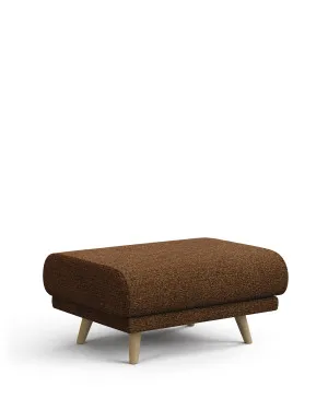 Karin footrest in dark orange chenille with solid beech wood legs 90 x 70 cm by null, a Ottomans for sale on Style Sourcebook