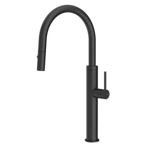 Gessi 316 Smooth Gooseneck Pull Out Spray Mixer Tap Matte Black 60022-299 by Gessi, a Kitchen Taps & Mixers for sale on Style Sourcebook
