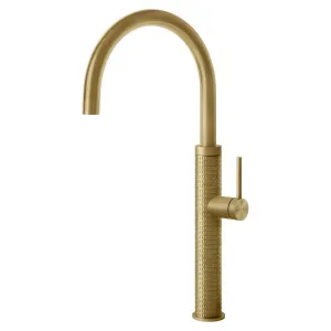 Gessi 316 Meccanica Gooseneck Swivel Mixer Tap Brushed Brass 60018-727 by Gessi, a Kitchen Taps & Mixers for sale on Style Sourcebook