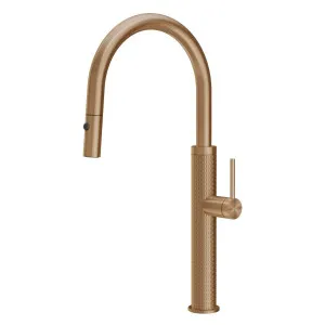 Gessi 316 Meccanica Gooseneck Pull Out Spray Mixer Tap Bronze 60024-726 by Gessi, a Kitchen Taps & Mixers for sale on Style Sourcebook