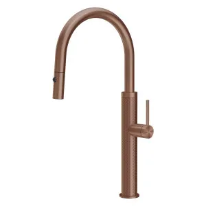 Gessi 316 Meccanica Gooseneck Pull Out Spray Mixer Tap Copper 60024-708 by Gessi, a Kitchen Taps & Mixers for sale on Style Sourcebook