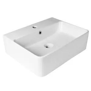 Above Counter Wall Hung Gloss White Basin 1 Tap Hole with Overflow 520x420x155 by Otti Australia, a Basins for sale on Style Sourcebook
