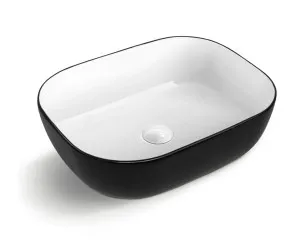 Artis O'96 455x325x135 Matte Black & Gloss White Oval Basin Ultra Slim by Otti Australia, a Basins for sale on Style Sourcebook