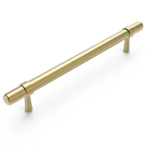 Astor - 160/210mm Brushed Brass Handle (160mm Hole to Hole ; 210mm Total Length) by Otti Australia, a Cabinet Hardware for sale on Style Sourcebook
