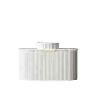 Bondi 900mm Satin White Fluted Wall Hung Curve Vanity with Matte White Top by Otti Australia, a Vanities for sale on Style Sourcebook