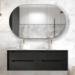 Byron 1500mm Black Oak Wall Hung Vanity with Matte White Top by Otti Australia, a Vanities for sale on Style Sourcebook