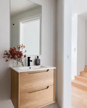 Byron 750mm Natural Oak Wall Hung Vanity with Matte White Top by Otti Australia, a Vanities for sale on Style Sourcebook