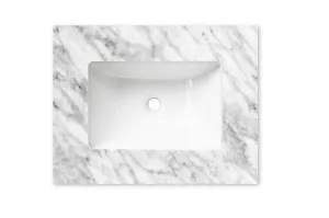 Byron Fluted 600mm Woodland Oak Wall Hung Vanity with Undermount Woodland Carrara Marble Top & Basin by Otti Australia, a Vanities for sale on Style Sourcebook