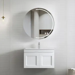 Hampton Mark II 750mm Satin White Wall Hung Vanity with Ceramic Top by Otti Australia, a Vanities for sale on Style Sourcebook