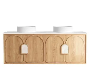 Laguna Mk II 1500mm Natural Woodland Oak Wall Hung Vanity with Matte White Top by Otti Australia, a Vanities for sale on Style Sourcebook