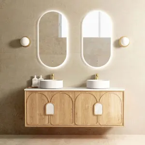 Laguna Mk II 1500mm Natural Woodland Oak Wall Hung Vanity with Pure White Top by Otti Australia, a Vanities for sale on Style Sourcebook
