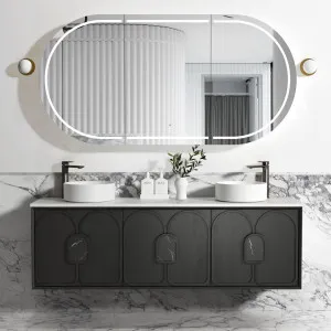 Laguna Mk II 1800mm Black Oak Wall Hung Vanity with Pure White Top by Otti Australia, a Vanities for sale on Style Sourcebook