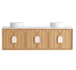 Laguna Mk II 1800mm Natural Woodland Oak Wall Hung Vanity with Cloudy Carrara Top by Otti Australia, a Vanities for sale on Style Sourcebook