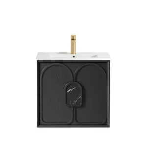 Laguna Mk II 600mm Black Oak Wall Hung Vanity with Ceramic Top by Otti Australia, a Vanities for sale on Style Sourcebook