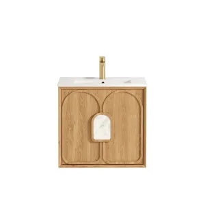 Laguna Mk II 600mm Natural Woodland Oak Wall Hung Vanity with Ceramic Top by Otti Australia, a Vanities for sale on Style Sourcebook