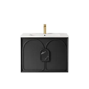 Laguna Mk II 750mm Black Oak Wall Hung Vanity with Ceramic Top by Otti Australia, a Vanities for sale on Style Sourcebook