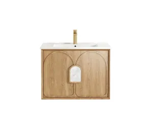 Laguna Mk II 750mm Natural Woodland Oak Wall Hung Vanity with Ceramic Top by Otti Australia, a Vanities for sale on Style Sourcebook