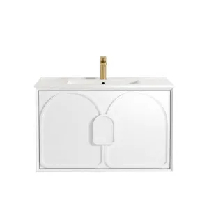 Laguna Mk II 900mm Matte White Wall Hung Vanity with Pure White Top by Otti Australia, a Vanities for sale on Style Sourcebook