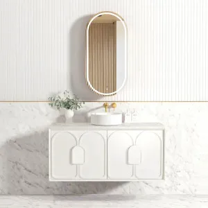 Laguna Mk II Mk II 1200mm Matte White Wall Hung Vanity with Natural Carrara Marble Top by Otti Australia, a Vanities for sale on Style Sourcebook