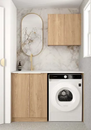 Laundry Kit 1305A Byron/Bondi Natural Oak with Cloudy Carrara Top by Otti Australia, a Cabinetry for sale on Style Sourcebook