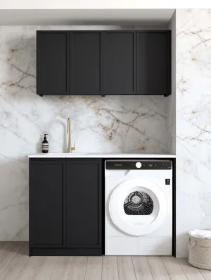 Laundry Kit 1305A Hampshire Black with Natural Carrara Marble Top by Otti Australia, a Cabinetry for sale on Style Sourcebook