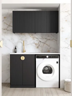 Laundry Kit 1305B Marlo Black with Cloudy Carrara Top by Otti Australia, a Cabinetry for sale on Style Sourcebook