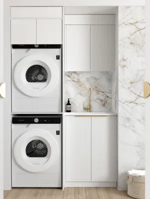 Laundry Kit 1305C Bondi White with Natural Carrara Marble Top by Otti Australia, a Cabinetry for sale on Style Sourcebook