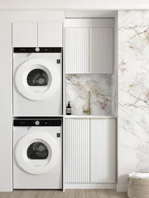 Laundry Kit 1305C Noosa White with Cloudy Carrara Top by Otti Australia, a Cabinetry for sale on Style Sourcebook