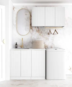 Laundry Kit 1715A Noosa White with Natural Carrara Marble Top by Otti Australia, a Cabinetry for sale on Style Sourcebook
