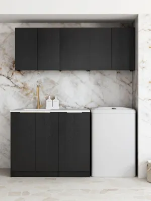Laundry Kit 1715B Byron/Bondi Black Oak with Natural Carrara Marble Top by Otti Australia, a Cabinetry for sale on Style Sourcebook