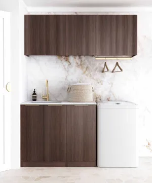 Laundry Kit 1715B Havana Sable Walnut Fluted with Matte White Top by Otti Australia, a Cabinetry for sale on Style Sourcebook