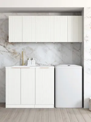 Laundry Kit 1715B Noosa White with Natural Carrara Marble Top by Otti Australia, a Cabinetry for sale on Style Sourcebook