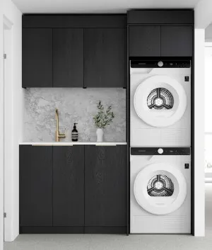 Laundry Kit 1715C Byron/Bondi Black Oak with Matte White Top by Otti Australia, a Cabinetry for sale on Style Sourcebook