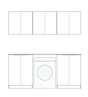 Laundry Kit 1960B Bondi White with Natural Carrara Marble Top by Otti Australia, a Cabinetry for sale on Style Sourcebook