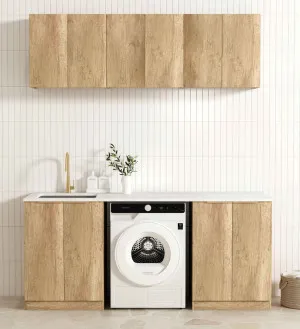 Laundry Kit 1960B Byron/Bondi Natural Oak with Cloudy Carrara Top by Otti Australia, a Cabinetry for sale on Style Sourcebook