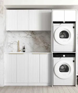 Laundry Kit 1960C Noosa White with Natural Carrara Marble Top by Otti Australia, a Cabinetry for sale on Style Sourcebook