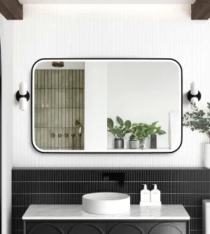 LED Newport 1200x750 Black Metal Frame Mirror by Otti Australia, a Mirrors for sale on Style Sourcebook