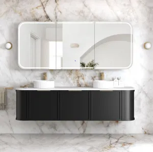 LED Newport 1800x750 Black Oak Shaving Cabinet - Premium Edition by Otti Australia, a Shaving Cabinets for sale on Style Sourcebook