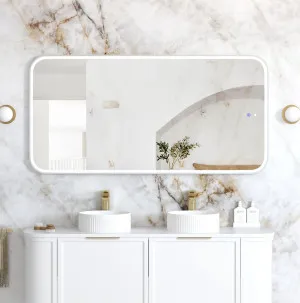 LED Newport 1500x750 White Metal Frame Mirror by Otti Australia, a Mirrors for sale on Style Sourcebook