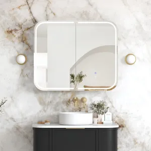 LED Newport 900x750 Black Oak Shaving Cabinet - Premium Edition by Otti Australia, a Shaving Cabinets for sale on Style Sourcebook